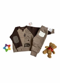 Cool Cat Quilted Baby Sweater Set image 1